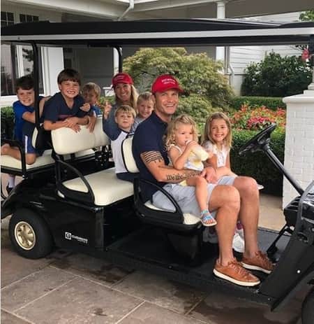 Pete Hegseth and Jennifer Rauchet before their wedding with their seven children